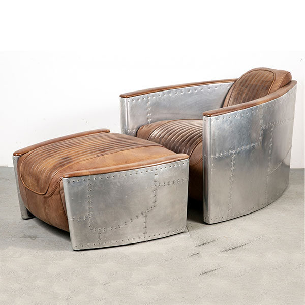 Lounge chair and pouf