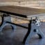 An original industrial Hure Crank table black design, adjustable in height!