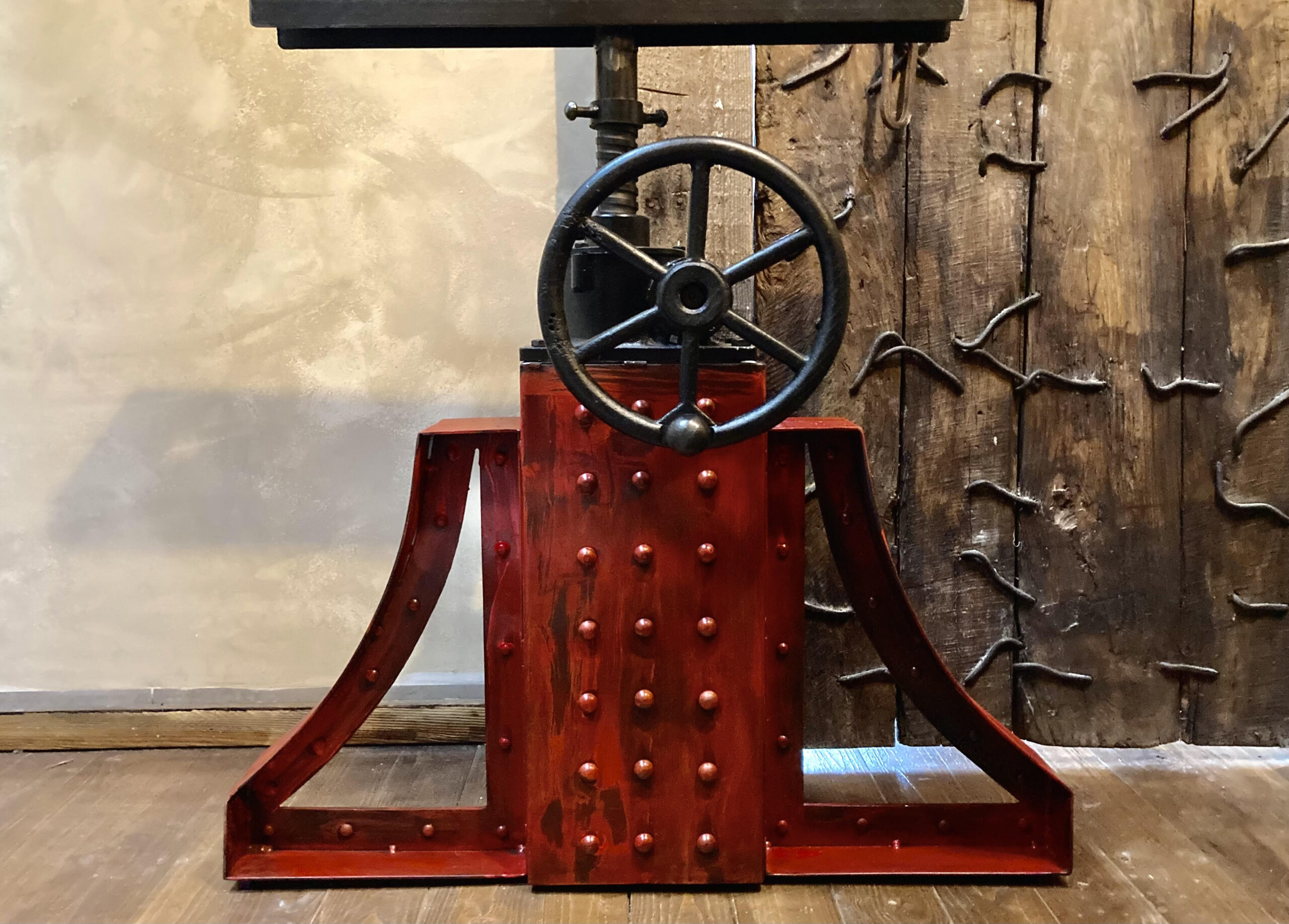 An original industrial table base Crank design