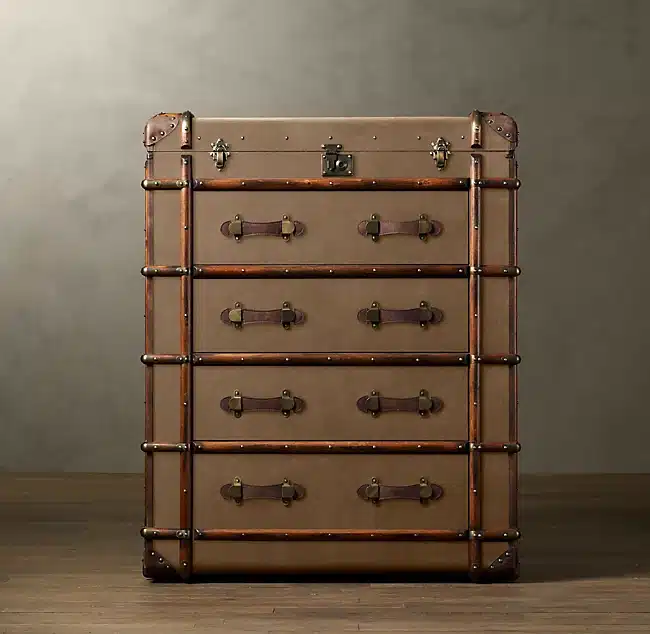 This Richards' Trunk chest measures 125 height x 90 width x 55 depth cm.