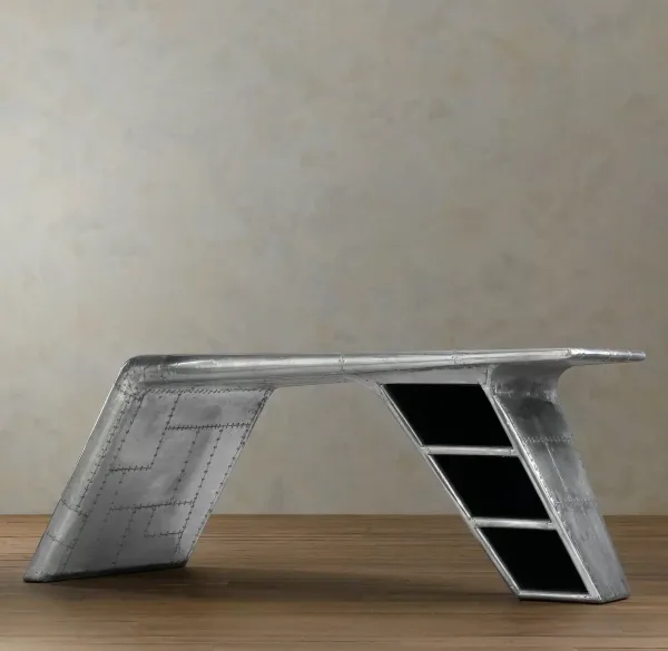 A desk made from an airplane wing